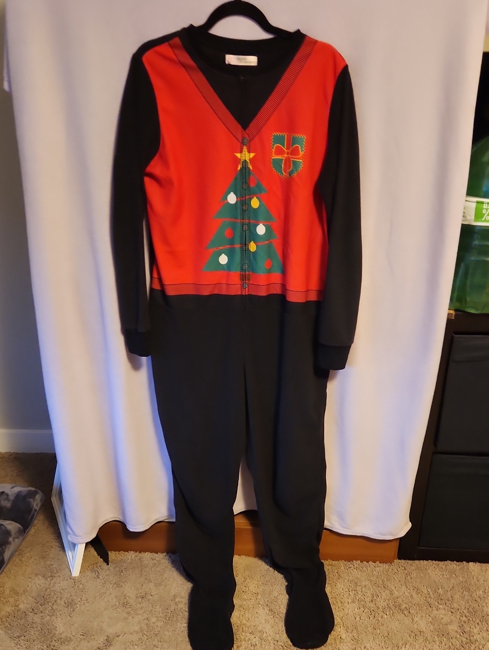 Christmas Tree One-Piece Footie Pajama Romper